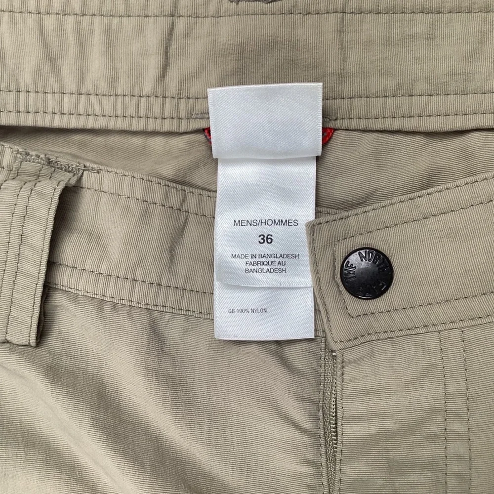 The North Face‎ Mens Khaki Nylon Outdoor Hiking Cargo Pants Size 36